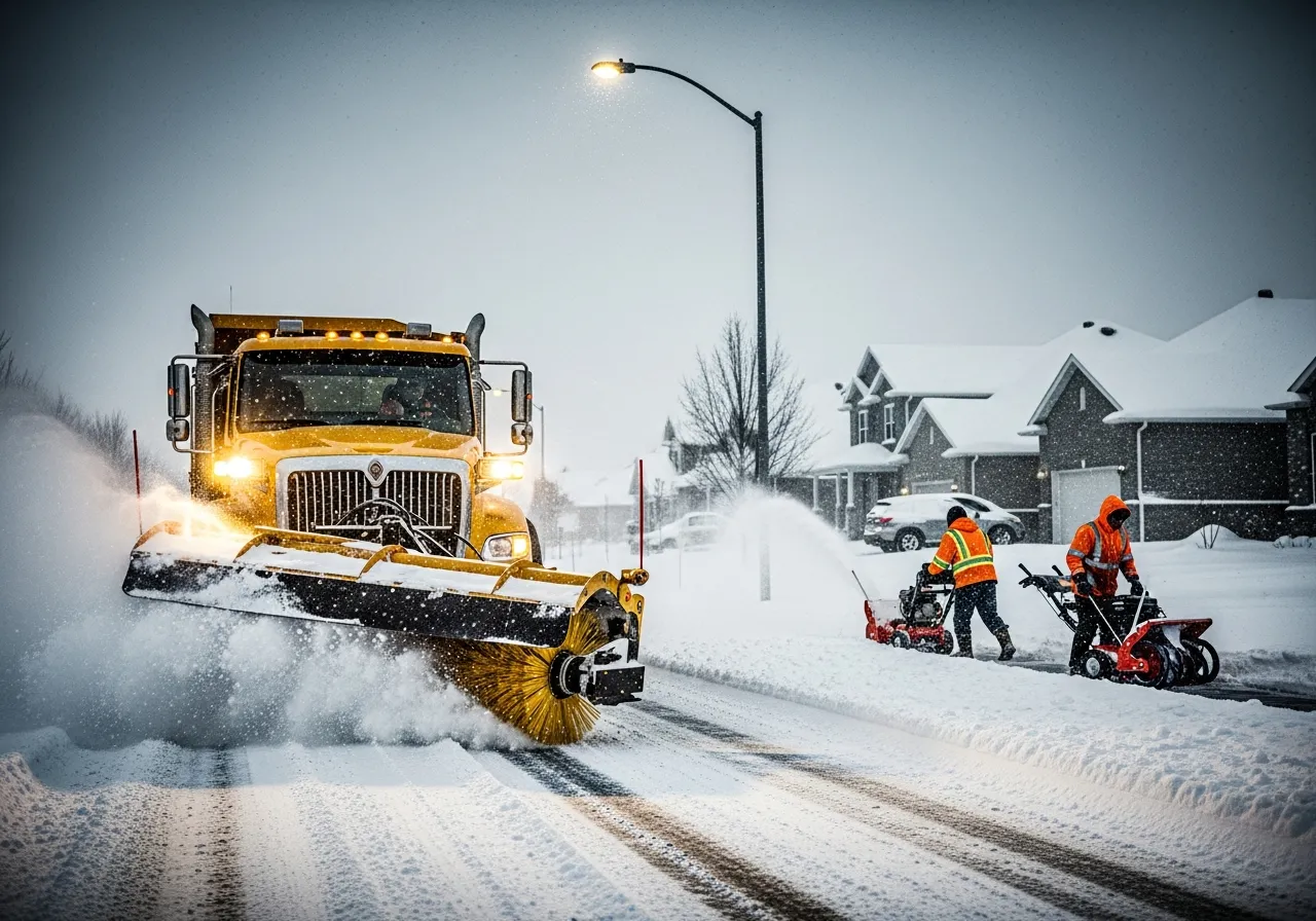 Snerydning med professionelt udstyr