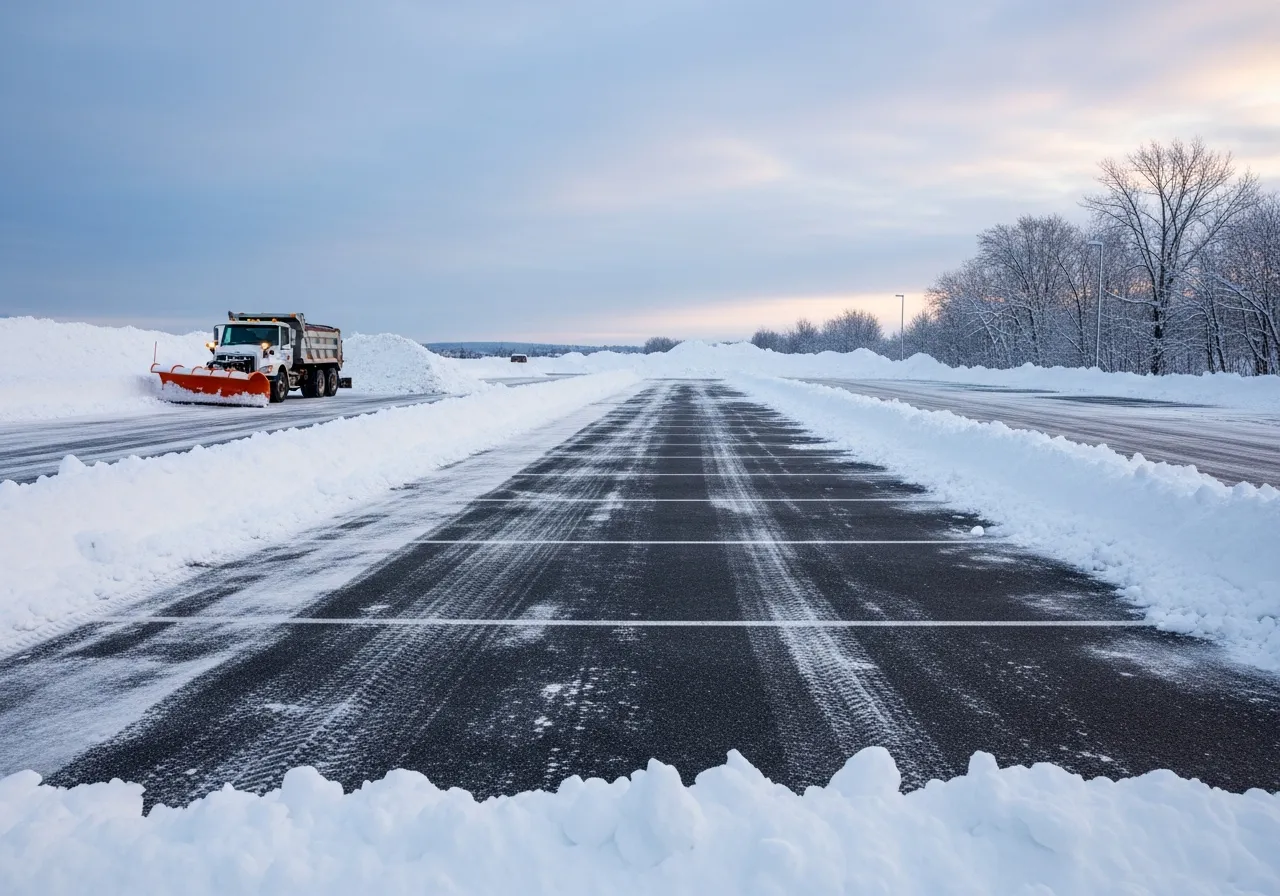 Snerydning af parkeringsplads